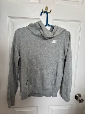 Nike Light Gray Hooded Pullover with White Logo